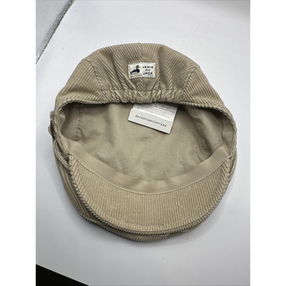 NEW! Janie and Jack Toddler Boys Tan Corduroy Flat Cap Newsboy Hat 2T-3T NWT
